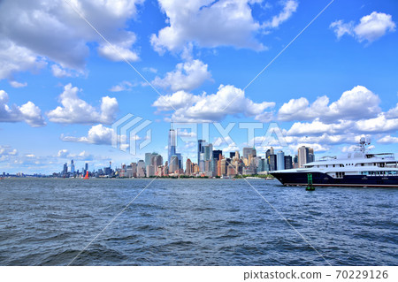 New York Manhattan landscape seen from the sea 70229126