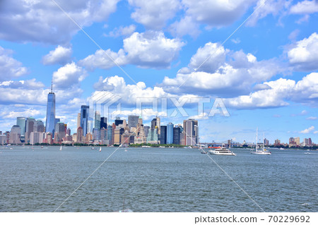 New York Manhattan landscape seen from the sea New York Manhattan landscape seen from the sea 70229692