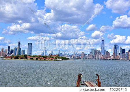 New York Manhattan landscape seen from the sea 70229743