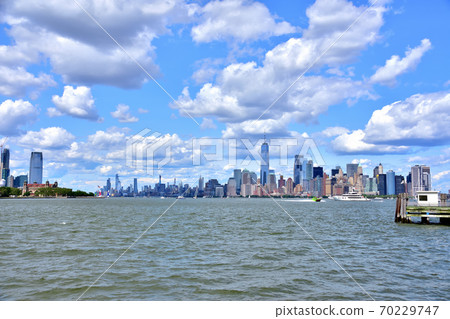 New York Manhattan landscape seen from the sea New York Manhattan landscape seen from the sea 70229747
