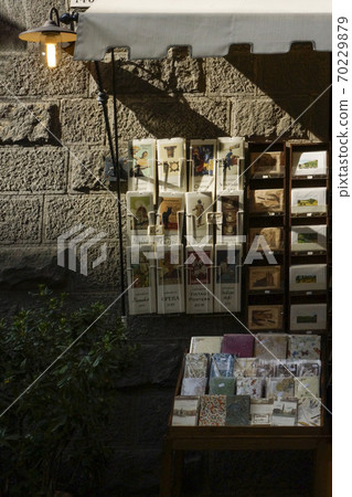Street souvenir shop, fortified city Orvieto Italy that retains the medieval cityscape 70229879