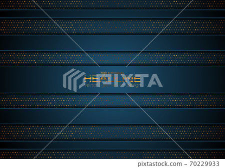 Dark blue and golden abstract tech geometric background Dark blue and golden abstract tech geometric background 70229933