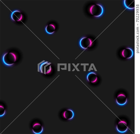 Blue and purple neon glowing circles abstract... - Stock Illustration ...
