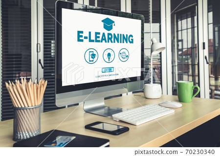E-learning and Online Education for Student and University Concept. E-learning and Online Education for Student and University Concept. 70230340