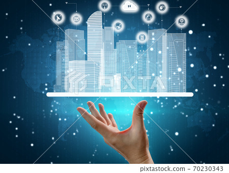 Advanced communication and global internet network connection in smart city 70230343