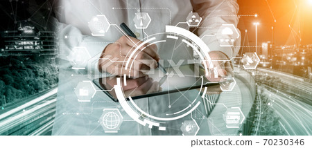 Advanced communication and global internet network connection in smart city Advanced communication and global internet network connection in smart city 70230346