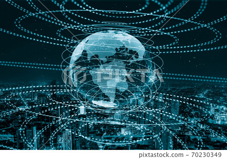 The modern creative communication and internet network connect in smart city The modern creative communication and internet network connect in smart city 70230349