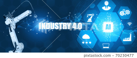 Smart industry robot arms for digital factory production technology Smart industry robot arms for digital factory production technology 70230477