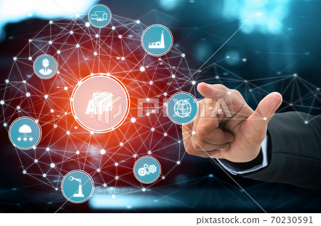 Industry 4.0 technology concept - Smart factory for fourth industrial revolution Industry 4.0 technology concept - Smart factory for fourth industrial revolution 70230591