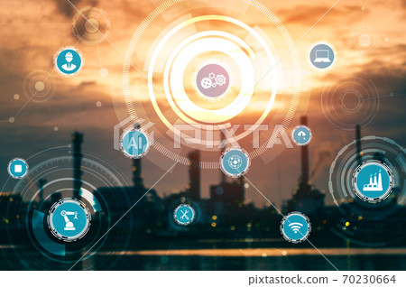 Industry 4.0 technology concept - Smart factory for fourth industrial revolution Industry 4.0 technology concept - Smart factory for fourth industrial revolution 70230664