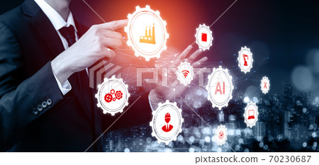 Industry 4.0 technology concept - Smart factory for fourth industrial revolution 70230687