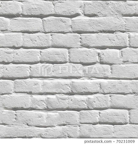 Old White Brick Wall. Seamless Tileable Texture. 70231009