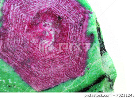 ruby crystal in the green fuchsite 70231243