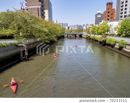 Kayaking on the Oyoko River, Koto-ku, Tokyo Kayaking on the Oyoko River, Koto-ku, Tokyo 70231511