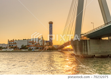 Maishima sludge center sunset 70232075