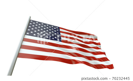 The USA flag isolated on white background with... - Stock Illustration ...