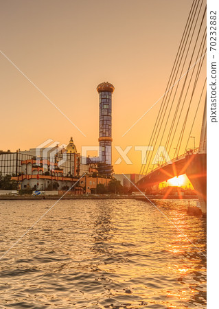 Maishima sludge center sunset Maishima sludge center sunset 70232882
