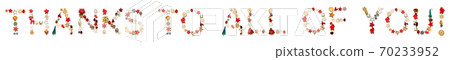 Colorful Christmas Decoration Letter Building Word Thanks To All Of You 70233952