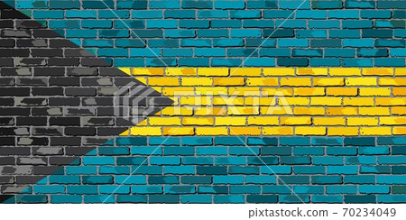 Flag of Bahamas on a brick wall Flag of Bahamas on a brick wall 70234049