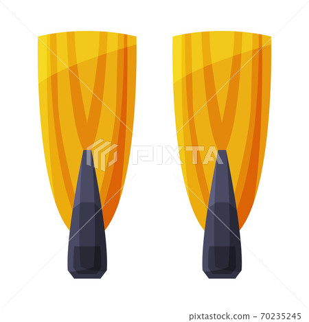 Diving Flippers, Summer Vacation Accessory, Traveling and Tourism Vector Illustration on White Background Diving Flippers, Summer Vacation Accessory, Traveling and Tourism Vector Illustration on White Background 70235245