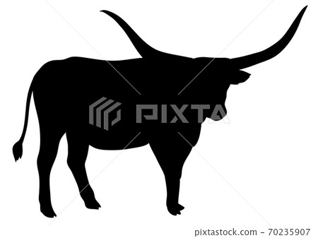 牛剪影動物牛2年級公牛 70235907
