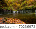 Shiraito fall in colorful autumn season, Karuizawa, Japan. 70236972
