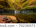 Shiraito fall in colorful autumn season, Karuizawa, Japan. 70236973