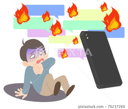 A man who is frightened by the net flame and turns pale-Image illustration A man who is frightened by the net flame and turns pale-Image illustration 70237268