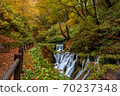 Small waterfalls around Shiraito waterfall during autumn season at Karuizawa, Japan. 70237348
