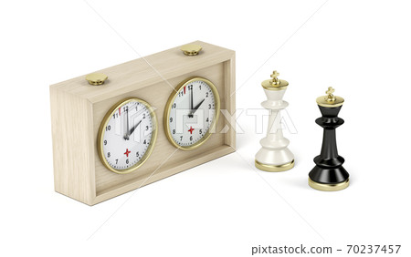 Chess king pieces and analog chess clock Chess king pieces and analog chess clock 70237457