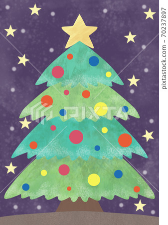 Hand drawn Christmas tree greeting card - Stock Illustration [70237897 ...