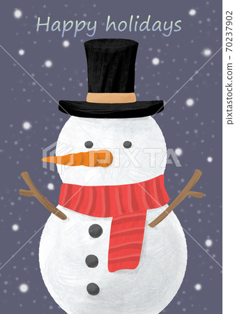 Christmas season snowman greeting card Christmas season snowman greeting card 70237902