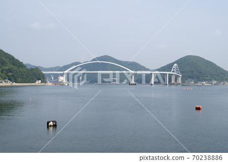 View of the Utsumio Bridge over the Seto Inland Sea 70238886