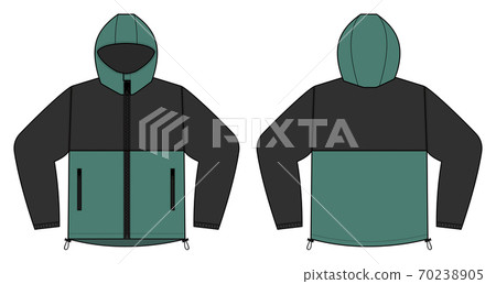 Shell hoodie hooded windbreaker template illustration 70238905