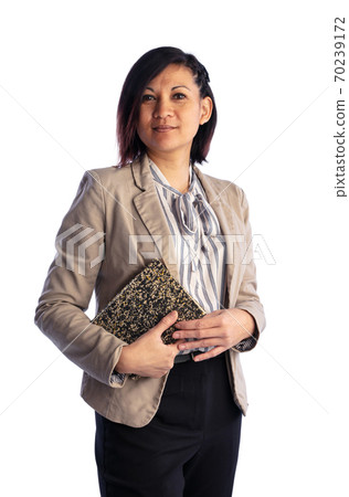 Young Asian woman dressed with a book Young Asian woman dressed with a book 70239172
