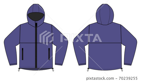 Shell hoodie hooded windbreaker template illustration 70239255