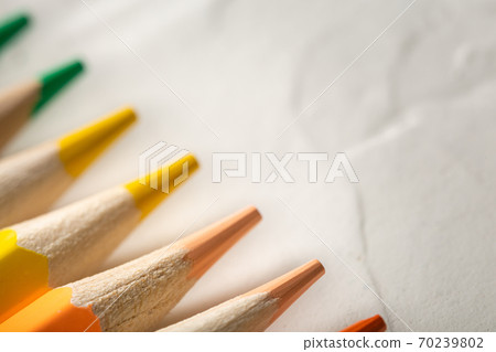 colored pencils in row on a white background colored pencils in row on a white background 70239802