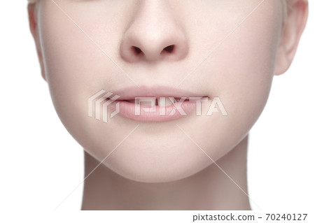 Portrait of beautiful albino woman isolated on white studio background. Beauty, fashion, skincare, cosmetics concept. Portrait of beautiful albino woman isolated on white studio background. Beauty, fashion, skincare, cosmetics concept. 70240127