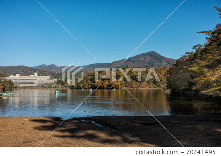 Mt. Hiei and the International House seen from Takaragaike, Kyoto 70241495