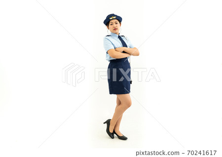 A woman cosplaying as a policewoman 70241617