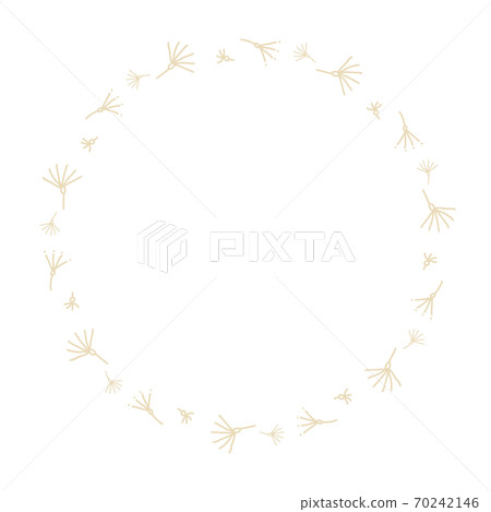 鮮花花圈與手繪插圖 70242146