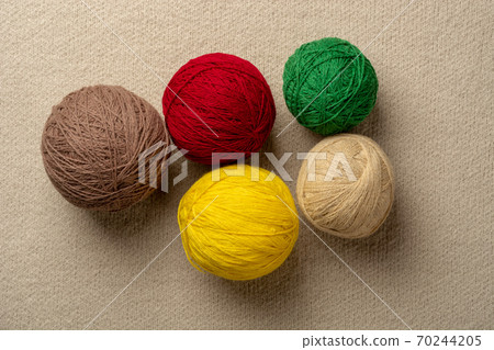 Yarn Balls. View from Above. Yarn Balls. View from Above. 70244205