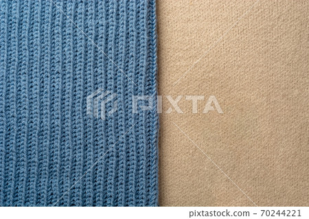 Wool yarn of two type. Wool, yarn or textile background concept photo. 70244221