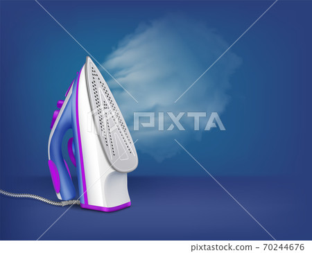 Iron Ironing Steam Realistic Composition 70244676
