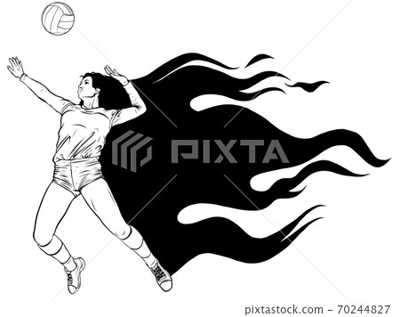 volleyball player clipart black and white fish