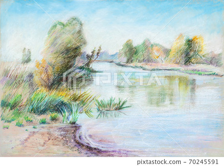 Landscape with river Dubna Landscape with river Dubna 70245591
