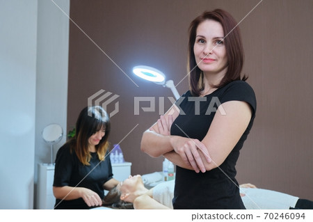 Portrait of confident female specialist in spa beauty salon Portrait of confident female specialist in spa beauty salon 70246094