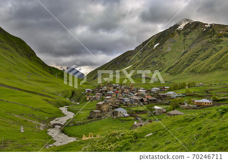 Skyline of Mestia, Georgia 70246711