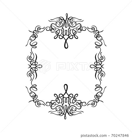 Rectangular Black Frame with Filigree Swirls Vector Clipart Rectangular Black Frame with Filigree Swirls Vector Clipart 70247846