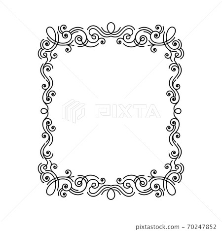 Rectangular Black Frame with Filigree Swirls Vector Clipart Rectangular Black Frame with Filigree Swirls Vector Clipart 70247852